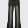 Booty Bei Low Rise Skinny Bootcut Jeans – Black Spray – Black | Cheap Monday Gb