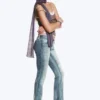 Booty Bei Low Rise Skinny Bootcut Jeans – Cloudy Blue – Medium Blue | Cheap Monday Gb