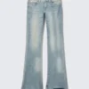 Booty Bei Low Rise Skinny Bootcut Jeans – Cloudy Blue – Medium Blue | Cheap Monday Gb
