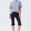 Boxy Cotton T-Shirt – Blue & White Stripe