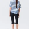 Boxy Cotton T-Shirt – Blue & White Stripe