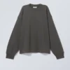 Boxy Crew Neck Sweatshirt – off Black