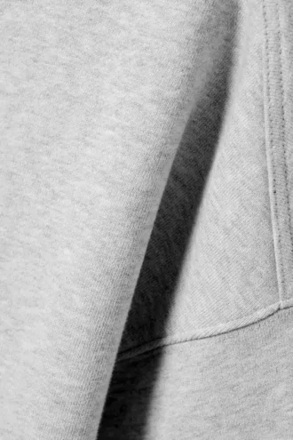 Boxy Cropped Cotton Sweatshirt – Grey Melange