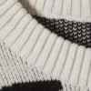 Boxy Graphic Jacquard Sweater – Dirty White – Square Pattern