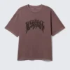 Boxy Graphic T-Shirt – Dark Red