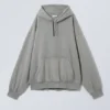Boxy Heavyweight Hoodie – Washed Dusty Grey