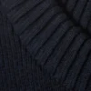 Boxy Knitted Cotton Sweater – Dark Navy Blue