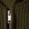 Boxy Knitted Hoodie – Dark Khaki Green
