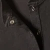 Boxy Long-Sleeved Henley T-Shirt – Dark Grey