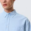 Boxy Long-Sleeved Oxford Shirt – Light Blue