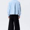 Boxy Long-Sleeved Oxford Shirt – Light Blue