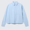 Boxy Long-Sleeved Oxford Shirt – Light Blue
