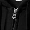 Boxy Midweight Zip Hoodie – Black