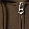 Boxy Midweight Zip Hoodie – Dark Brown