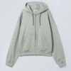 Boxy Midweight Zip Hoodie – Dusty Grey