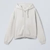 Boxy Midweight Zip Hoodie – Light Dusty Grey