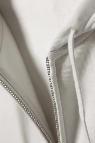 Boxy Midweight Zip Hoodie – Light Dusty Grey