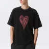 Boxy Printed Graphic T-Shirt – Black – Heart of Energy