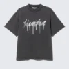 Boxy Printed Graphic T-Shirt – Black – Heartbeat