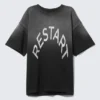 Boxy Printed Graphic T-Shirt – Black – Restart