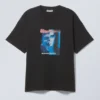 Boxy Printed Graphic T-Shirt – Black – Young Faces