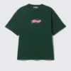 Boxy Printed Graphic T-Shirt – Dark Green – Fntsy