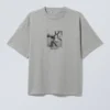 Boxy Printed Graphic T-Shirt – Grey – Donkey Reality