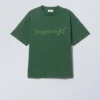 Boxy Printed Graphic T-Shirt – Hypno Green