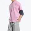 Boxy Printed Graphic T-Shirt – Pink