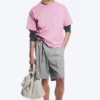Boxy Printed Graphic T-Shirt – Pink