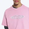 Boxy Printed Graphic T-Shirt – Pink