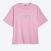 Boxy Printed Graphic T-Shirt – Pink
