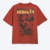 Boxy Printed Graphic T-Shirt – Red – Nebulith