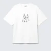 Boxy Printed Graphic T-Shirt – White – Smilish