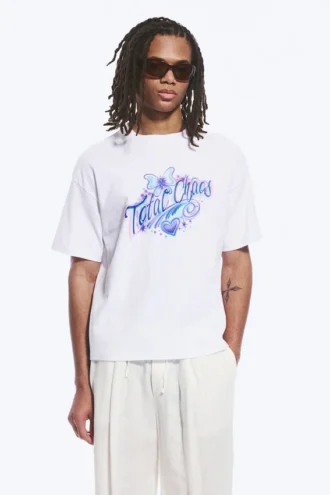 Boxy Printed Graphic T-Shirt – White – Total Chaos