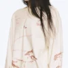 Boxy Printed Long-Sleeved Top – Light Beige – Street Print