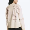 Boxy Printed Long-Sleeved Top – Light Beige – Street Print
