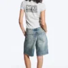 Boxy Printed Short-Sleeved T-Shirt – Grey Melange