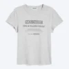 Boxy Printed Short-Sleeved T-Shirt – Grey Melange