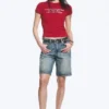 Boxy Printed Short-Sleeved T-Shirt – Red – Communication