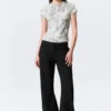 Boxy Printed Short-Sleeved T-Shirt – White – Camo
