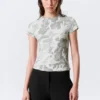 Boxy Printed Short-Sleeved T-Shirt – White – Camo