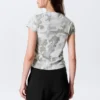 Boxy Printed Short-Sleeved T-Shirt – White – Camo
