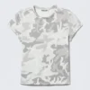 Boxy Printed Short-Sleeved T-Shirt – White – Camo