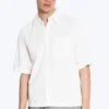 Boxy Short-Sleeved Cotton Shirt – White