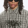 Boxy Short-Sleeved Graphic Shirt – Checked Green – Spyder