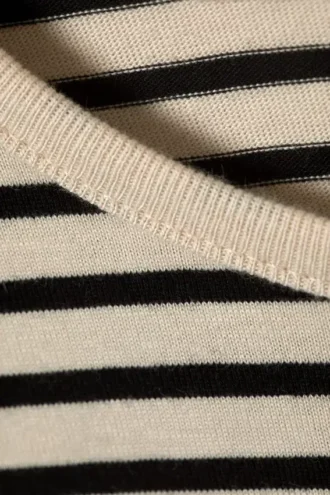 Boxy Sleeve T-Shirt – Striped Black