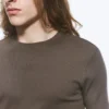 Boxy Slim Fit Ribbed T-Shirt – Dark Mole