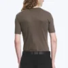 Boxy Slim Fit Ribbed T-Shirt – Dark Mole