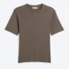 Boxy Slim Fit Ribbed T-Shirt – Dark Mole